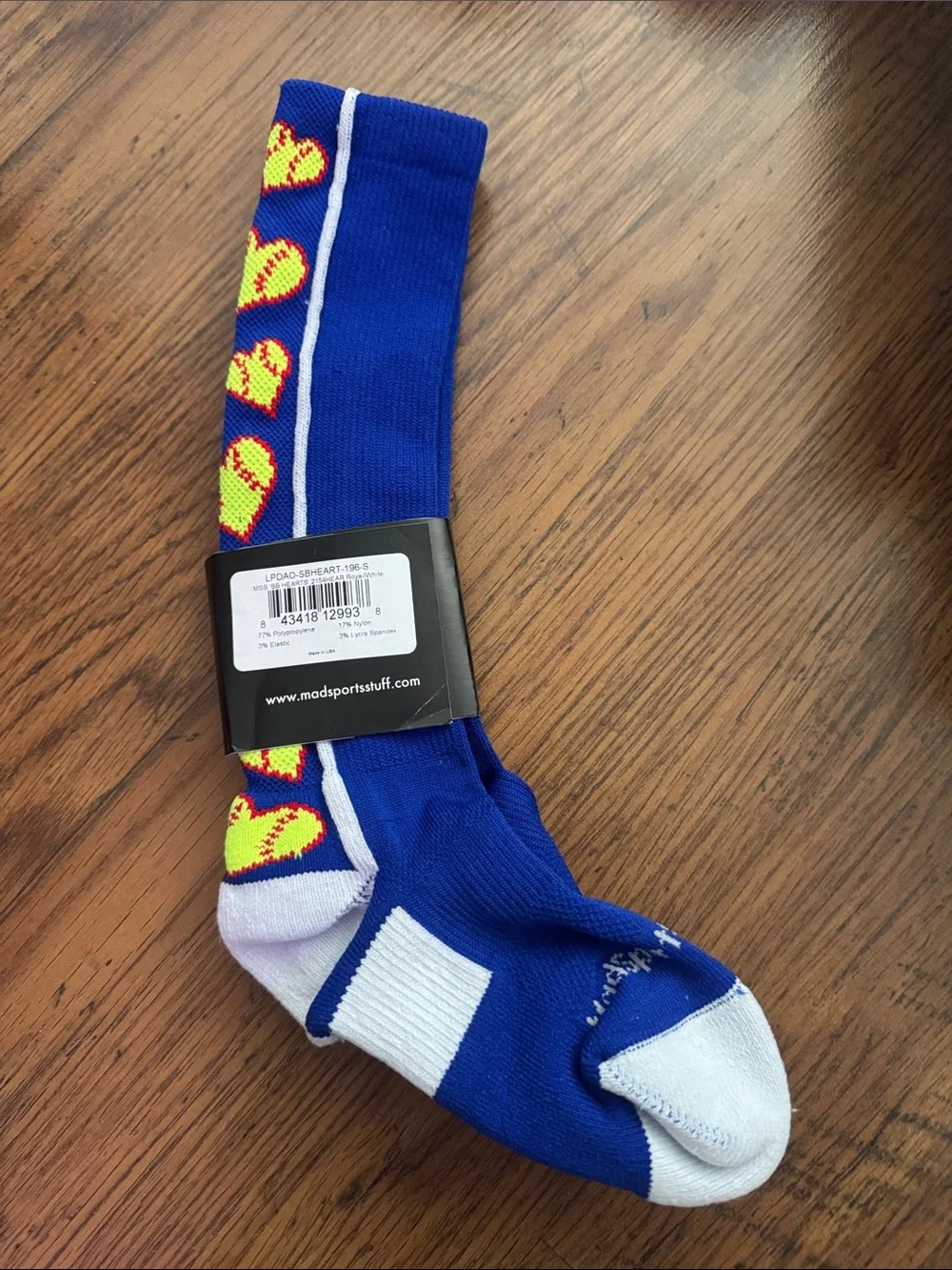 Blue Heart-Print Crew Socks C1.RBk.M